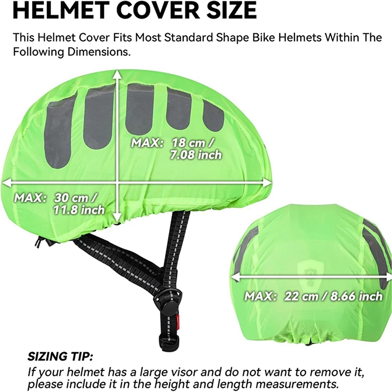 Bicycle Helmet Waterproof Cover with Warning Reflective Strip, MTB Road Bike Helmet Cap, Dustproof Protection, Rain Cover