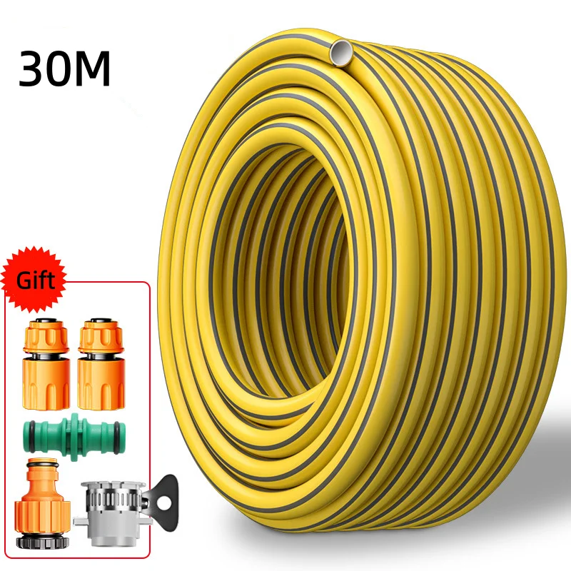 Heavy Duty Rubber Garden Hose Wear Resistant Leakproof All Season Pipe for Garden Car Washing Balcony With Connector Fittings