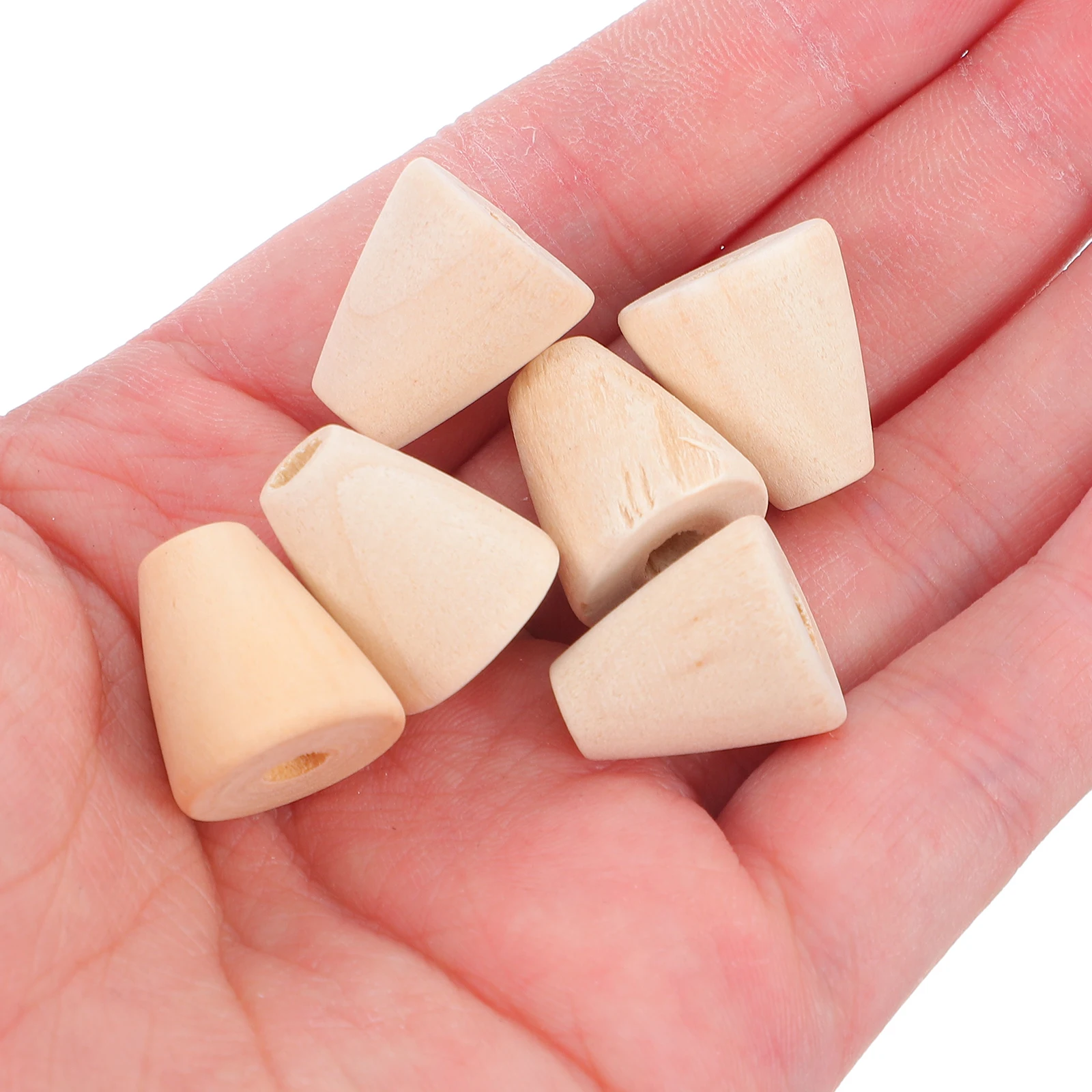 100 stuks houten kralen kegelvorm glad oppervlak veilig comfortabel DIY armband sieraden maken ambachten kit voor kinderen