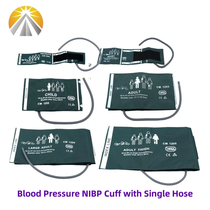 6 サイズ利用可能新生児子供大人再利用可能な血圧 NIBP カフシングルホース 1 チューブマルチ患者モニター用