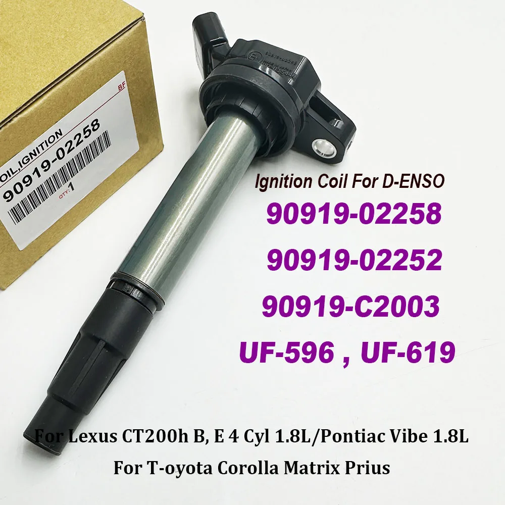 90919-02258 Ignition Coil 9091902258 02258 High Quality For Corolla Matrix Prius S-cion xD 1.8L RAV4 90919 UF-596 C1714 UF-619