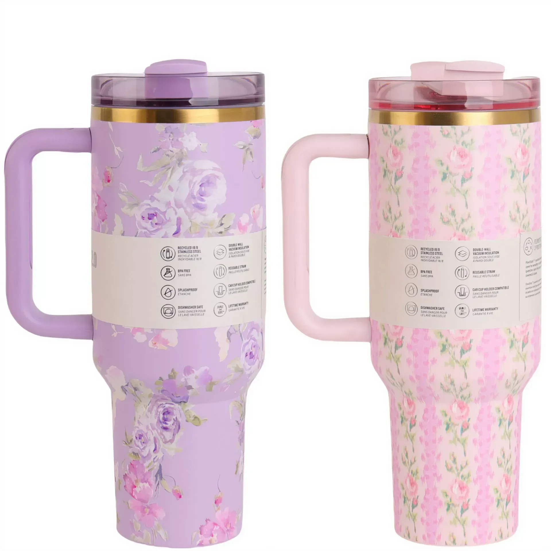 كوب سفر جديد من الفولاذ المقاوم للصدأ سعة 40 أونصة لعام 2025 - كوب قهوة معزول مناسب لكل من المشروبات الساخنة والباردة، هدية رائعة. #2