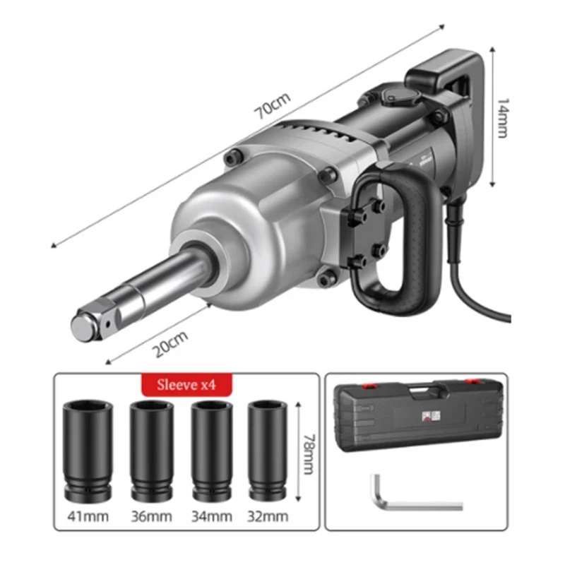 New 220V Electric Wrench High Power Impact Wrench High Torque Socket Tool Heavy Electric Jackhammer