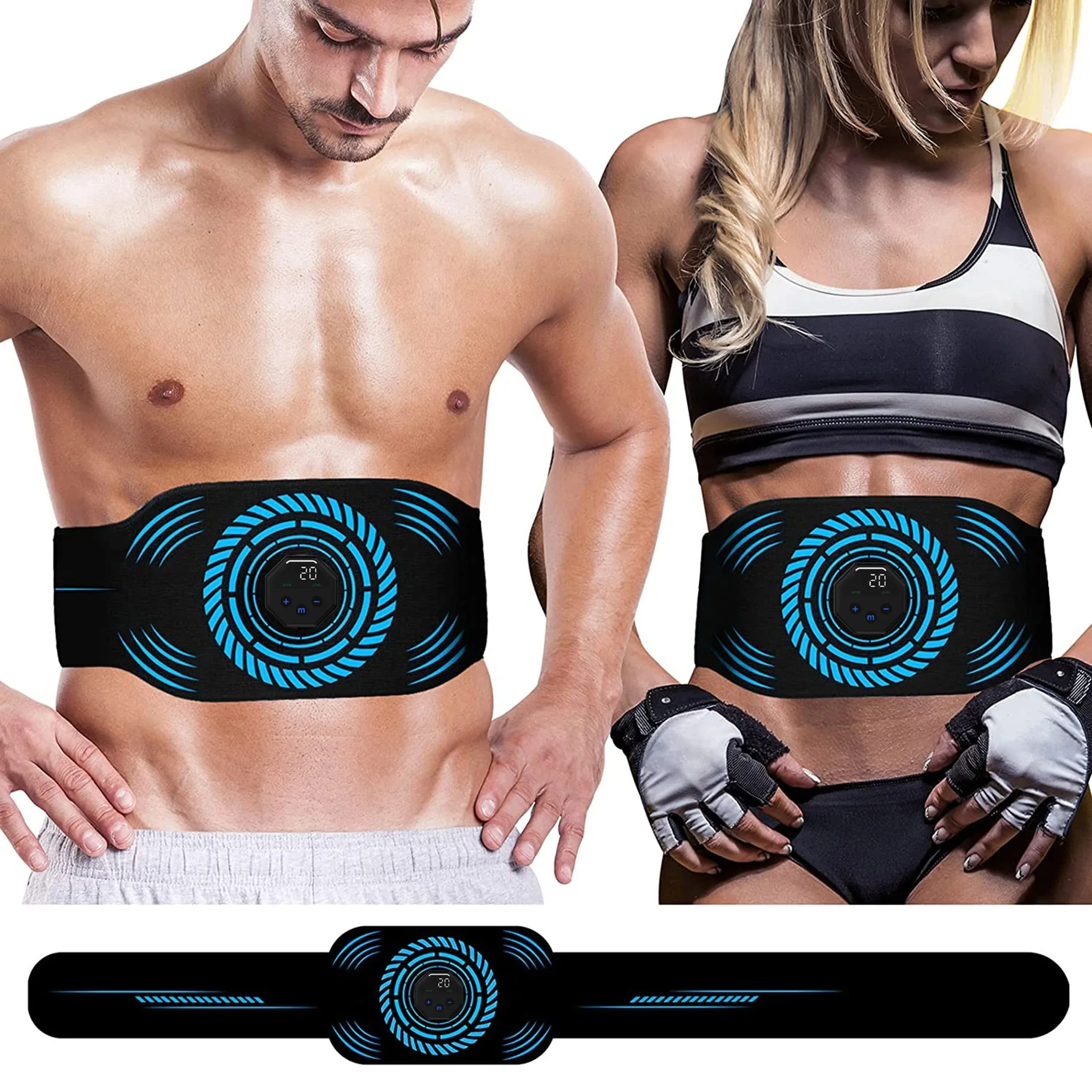 

EMS Abdominal Muscle Stimulator Fitness ABS Muscle Toner Waist Body Slimming Shaping Waist Arm Leg Massage Home Fitness