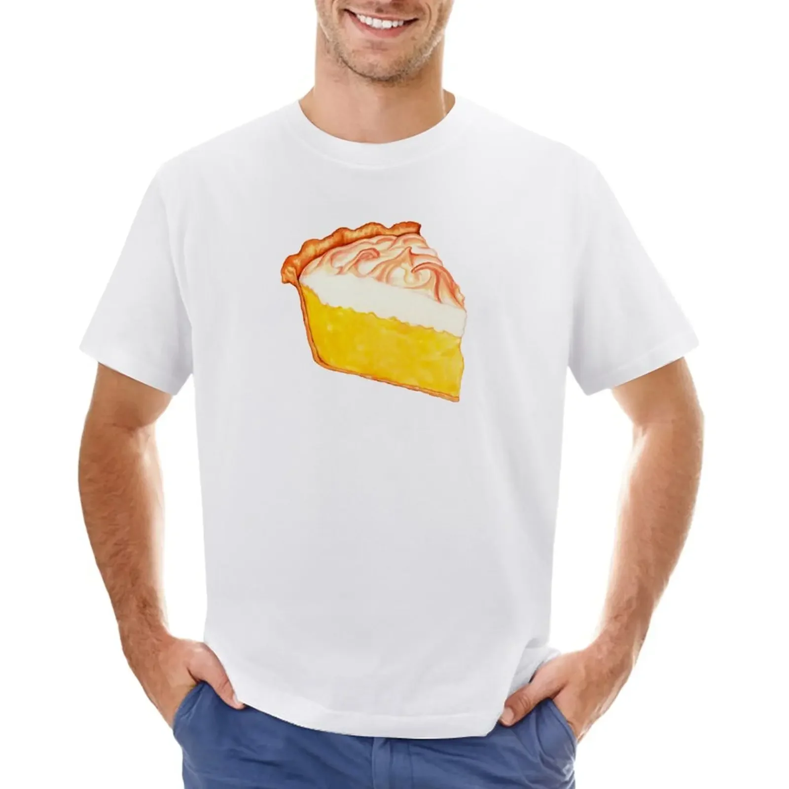 Lemon Meringue Pie Pattern T-Shirt sweat summer clothes mens graphic t-shirts hip hop