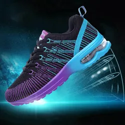 Women Air Cushion Running Shoes for Tennis Sports Fashion Sneakers Lace Up Lightweight Breathable Leisure Gym Walking Shoes