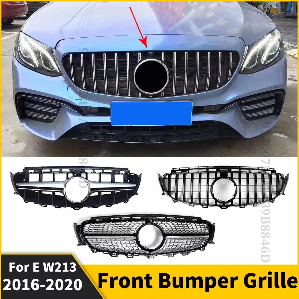 Upgrade Front Inlet Grille Racing Bumper Grill For Mercedes W213 Benz E class 2016 2017 2018 2019 2020 Modification Accessories