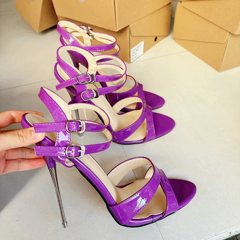 16CM Fashion Super High Heels Purple Sandals Sexy Pumps Cross Dresser CD Man Fetish Pole Dancing Shoes Clearance Sale