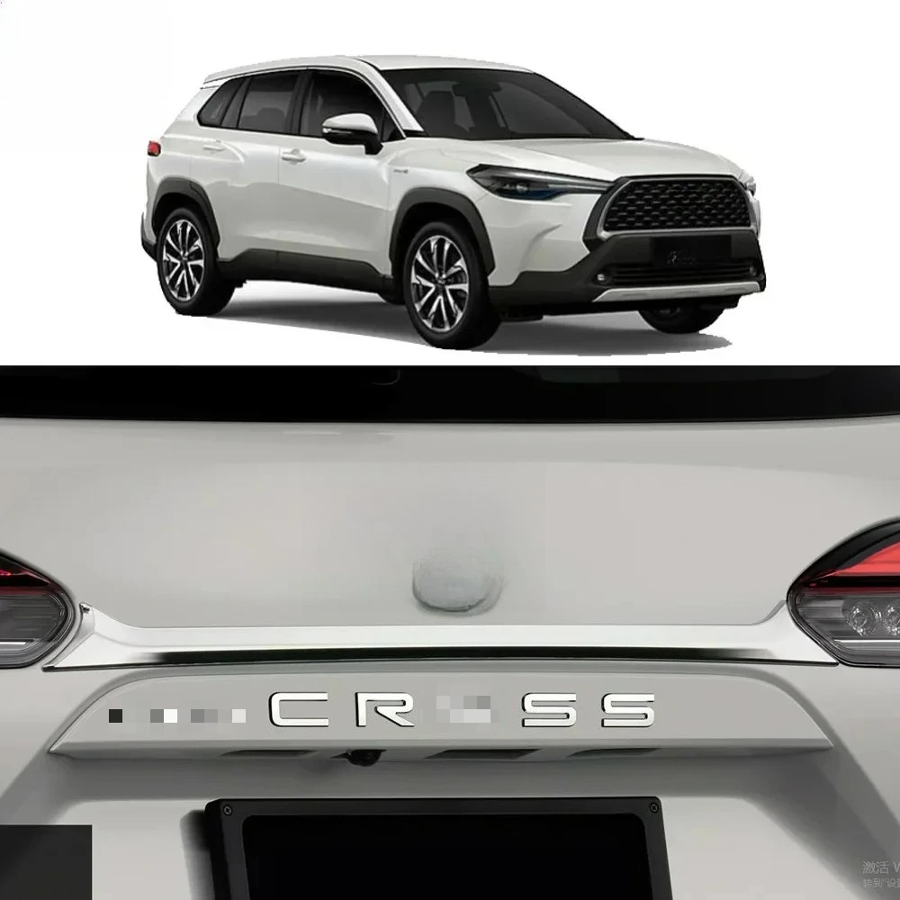 

ABS Chrome Outside Rear Trunk Door Tail Gate Lid Garnish Strips Cover Trim For Toyota Corolla Cross 2021 - 2024 Car Accessories