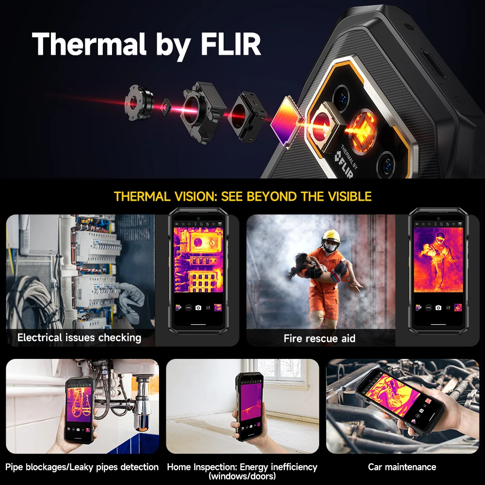 【세계 최초 공개】 Ulefone Armor 27T 4G 열화상 FLIR® 견고한 휴대전화 10600mAh 안드로이드 14 최대 24GB+256GB 6.78\