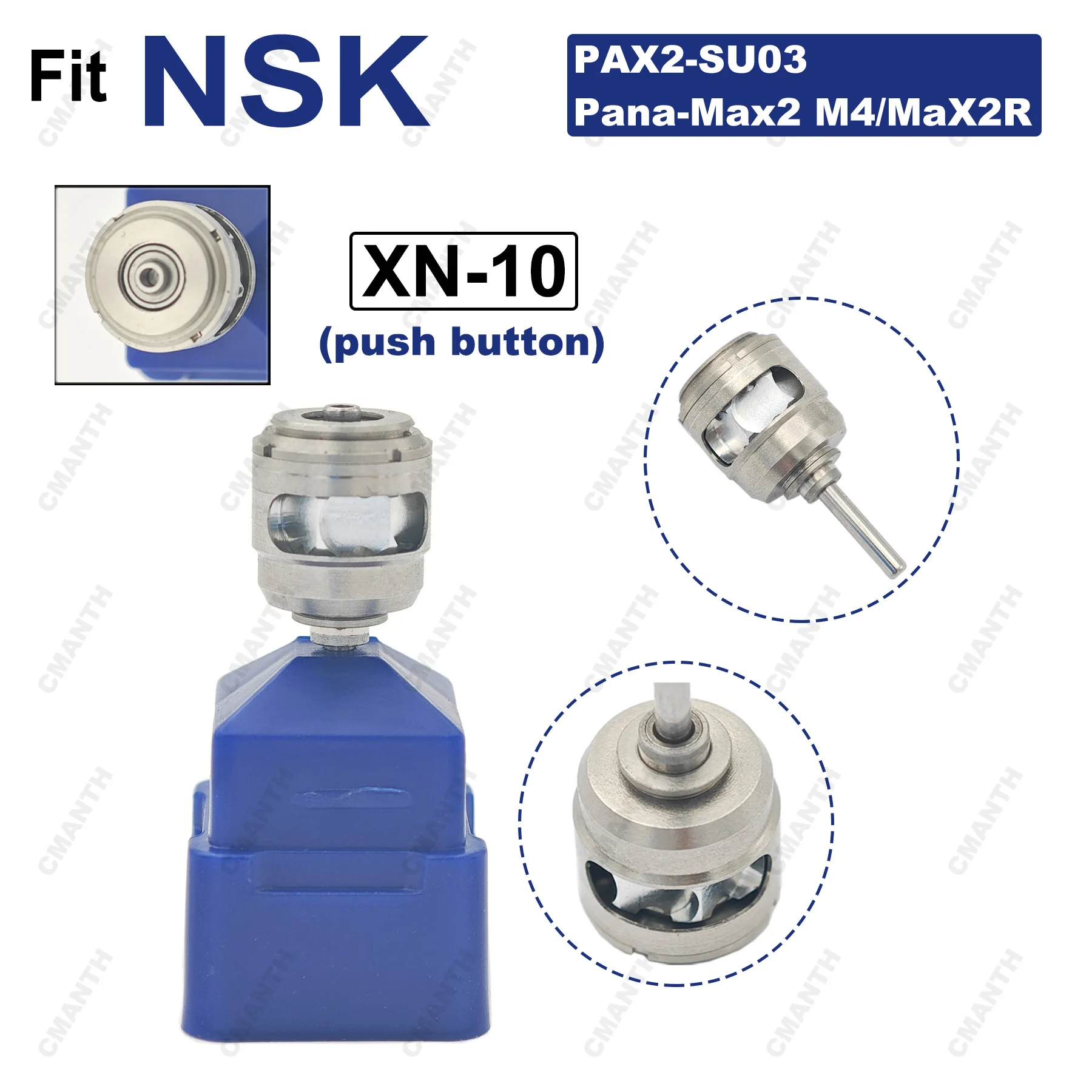Fit NSK Pana-Max2 M4/Max2R High Speed Handpiece Dental Turbine Cartridge Rotor PAX2-SU03 Push button Replacement Accessories