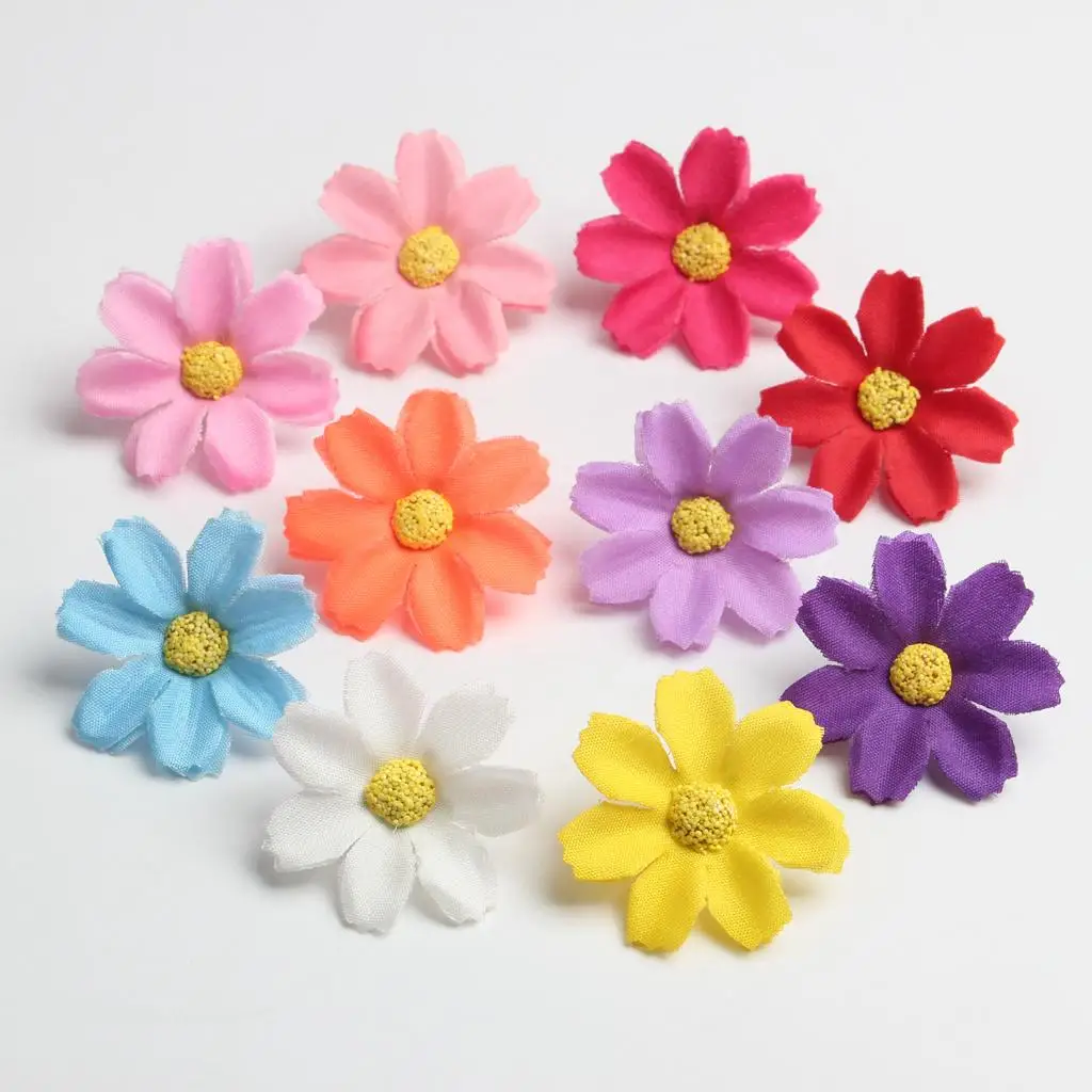 Acessório De Cabelo Flores Artificiais, Broche DIY Decor, 50Pcs Set