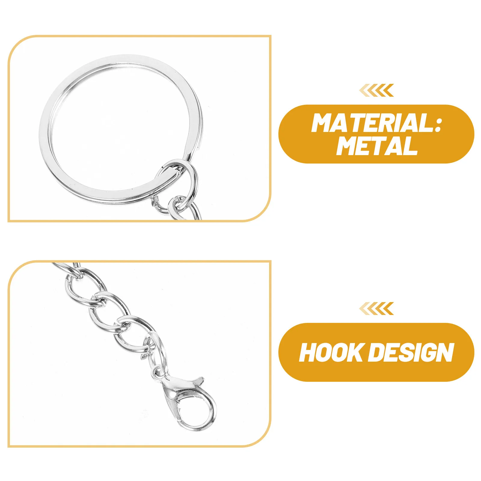 100Pcs Heavy Duty Metal Keychain Clips with Smooth Glossy Finish Rust Resistant Strong Tough Lightweight for Keys Carabiner