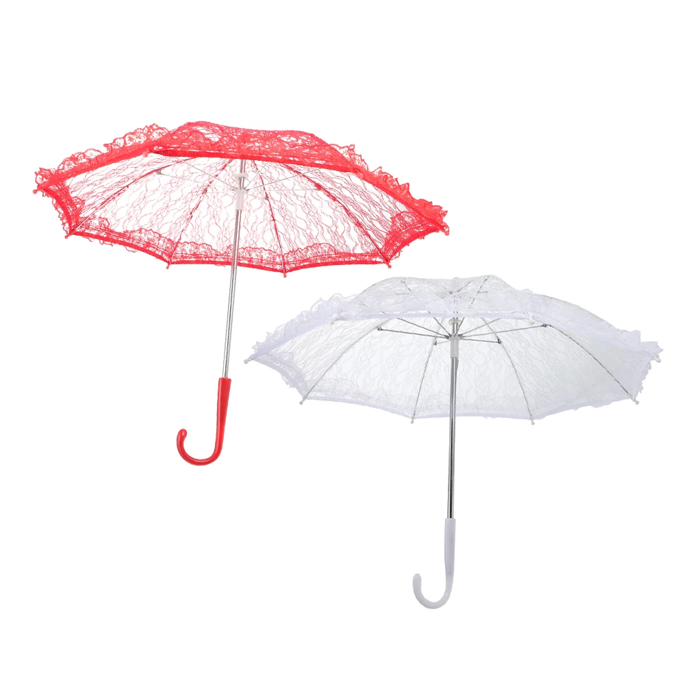 

2pcs Umbrella Elegant Umbrella Ornament Wedding Supply Ornament Bridal Accessory Portable Photography Props Vintage Decor