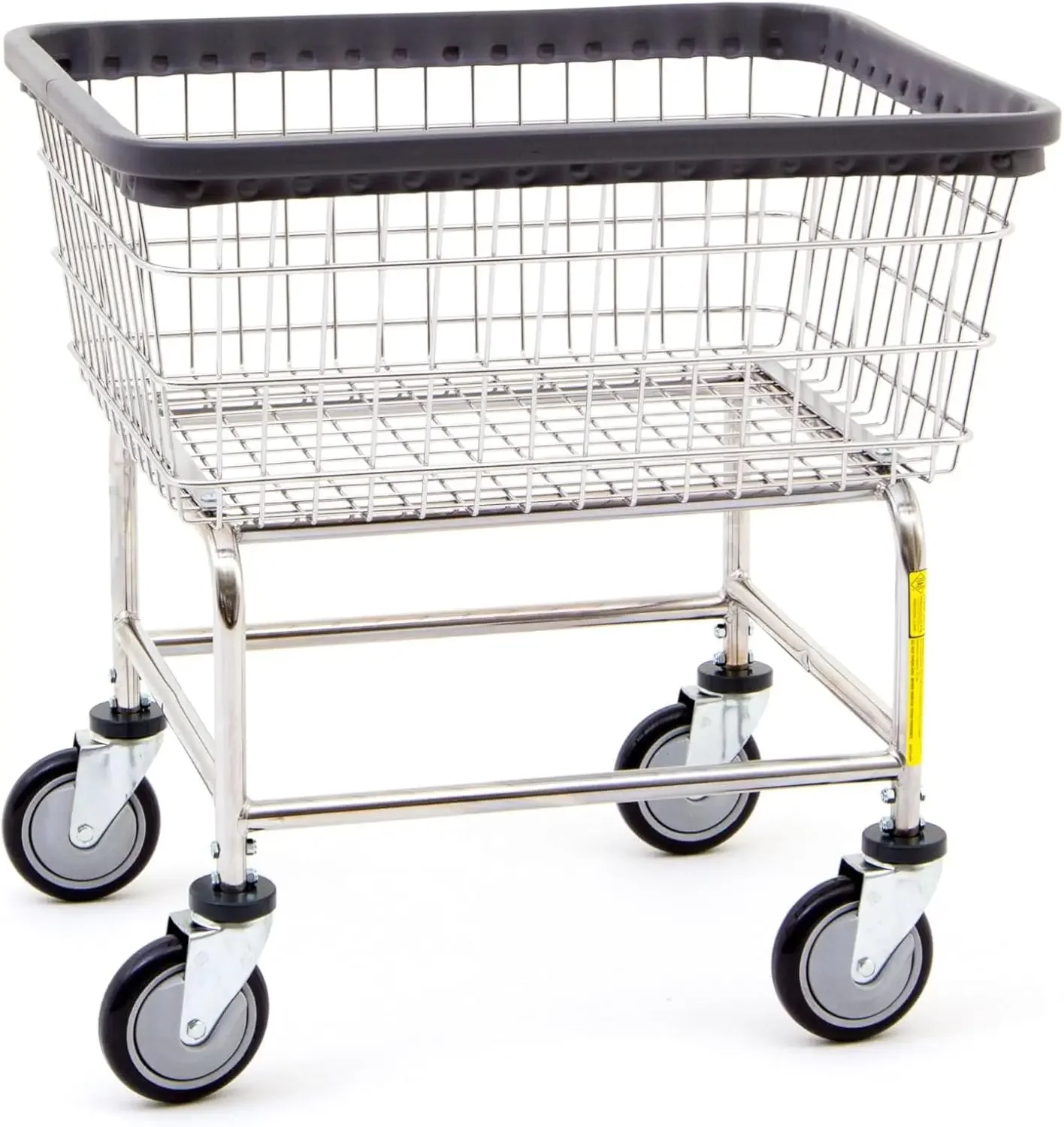 R&B Wire® 100E Heavy Duty Wire Laundry Cart | 2.5 Bushel | Steel Frame with Chrome Finish | Commercial Laundry Basket