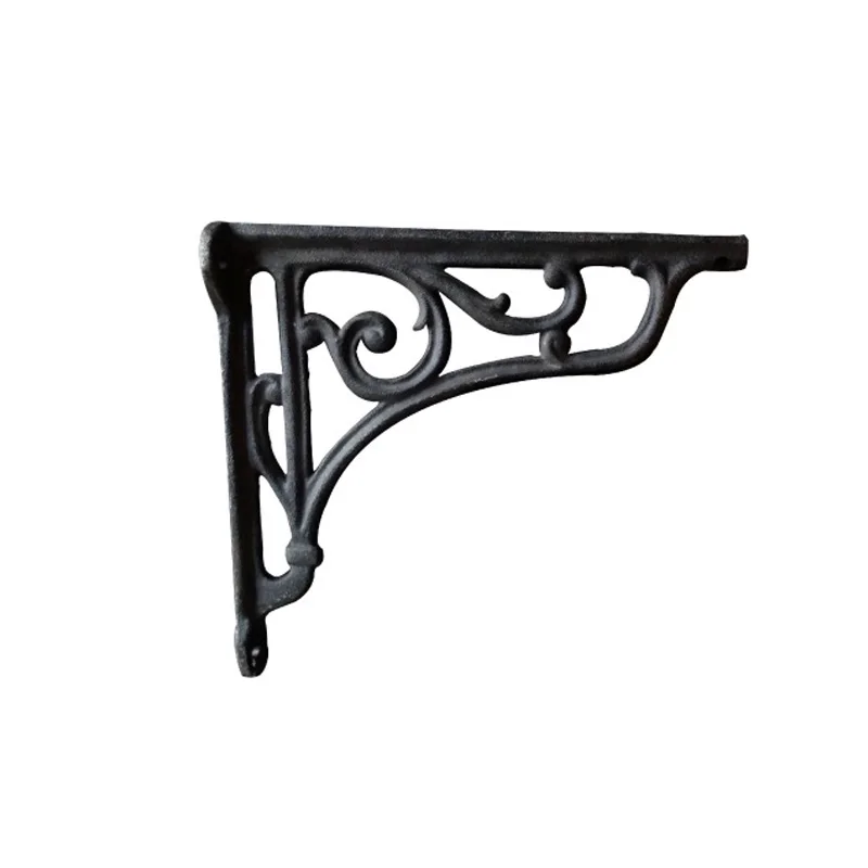 

Vintage Cast Iron Triangular Shelf Bracket with Vine Design – Available in Rust, White, and Black