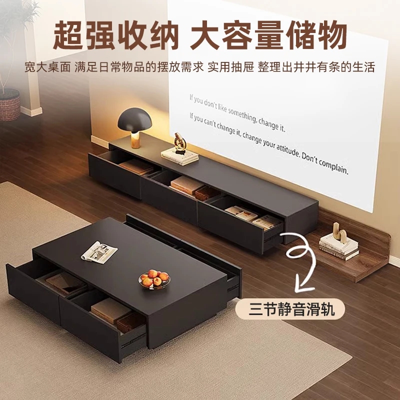 

Telescopic TV cabinet Modern light luxury home 2025 new floor cabinet Small apartment living room Simple floor TV cabinet