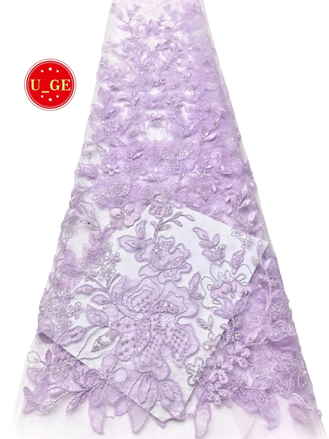 

Elegant Superior Quality Heavy Soft Mesh Sequined Lace Fabric with Stones for Classic Wedding & Party Dresses U_Ge3568