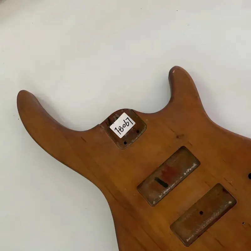 FB067 Jazz Bass 4 or 5 String Version Electric Bass Body Unfinished in Solid Wood with Damages  for Replace Right Hand DIY Parts