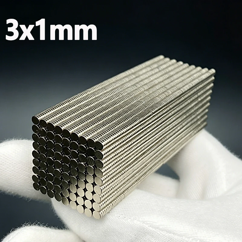 3x1mm Magnet N35 NdfeB Permanent Magnetic Imanes 3*1mm Accessory 100-2000pcs Small Round Thin Shape Neodymium Magnet