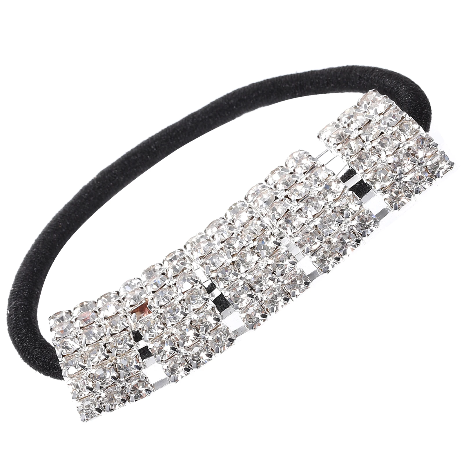 

Elastic Hair Tie Women Girl Hair Band Ponytail Holder Rhinestone Crystal No Crease Ribbon Stretch Accessories Birthday Gift