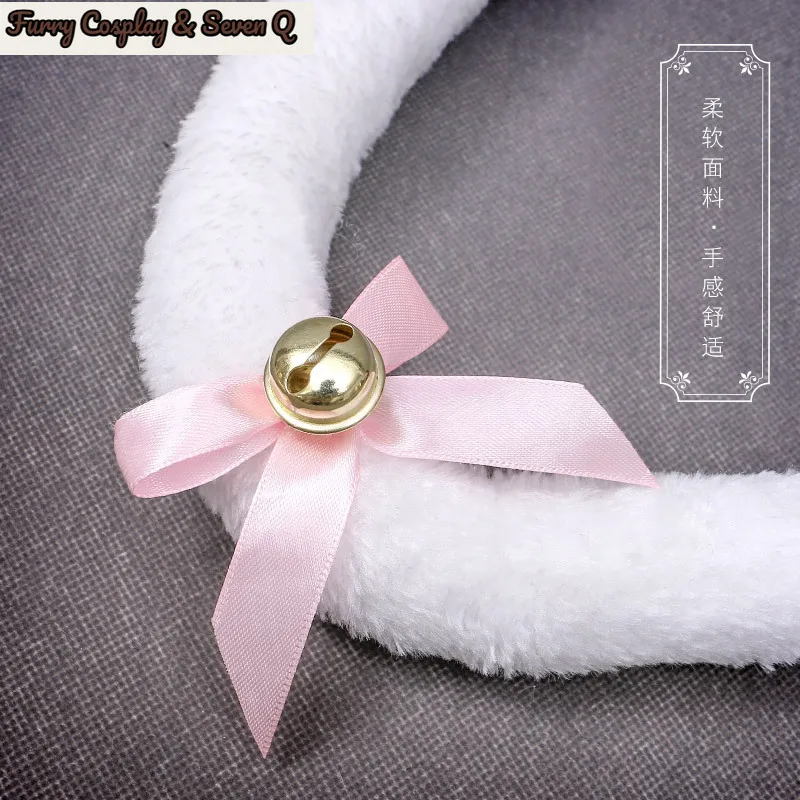 Animal Plush Cat Tail Cosplay Anime Lolita Girl Maids Cute Beast Bells Tail Handmade Accessories Party Costume Props 3
