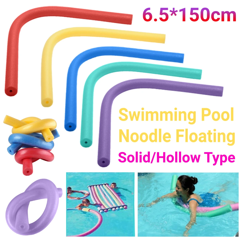 Schwimmbadnudeln, solide/hohl, flexibel, schwimmend, EPE-Schaumstoffstab, 6,5 x 150 cm, leichte Auftriebsstange, Schwimmbadzubehör