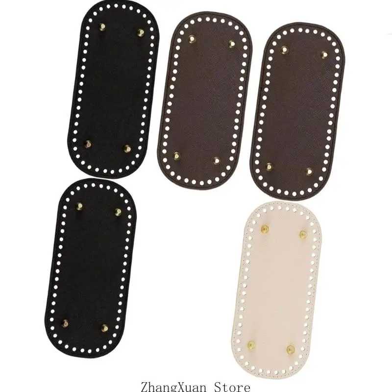 Taschenböden aus PU-Leder, elliptische Form, Taschenbodeneinsätze mit Loch, 5er-Set, 3XUF – Detail 3