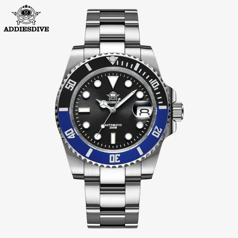 

ADDIESDIVE Men Mechanical luxury Watch Sapphire Glass Ceramic Bezel 20Bar Waterproof Luminous reloj hombre NH35 Automatic Watch