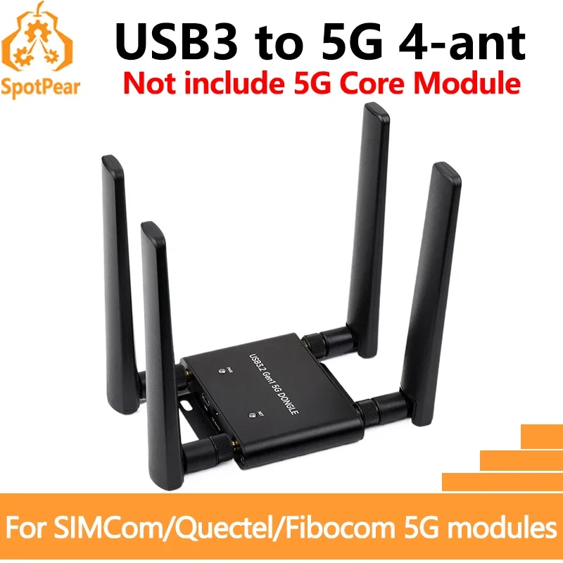 AeroPartsWaveshare USB TO M.2 Key B 5G DONGLE For SIM8202/SIM8262/RM520/RM530