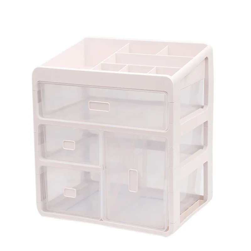 

10pay Storage Box Desktop Plastic Transparent Multi-layer Cosmetics Sorting Stationery Storage Cabinet Dormitory Supplies