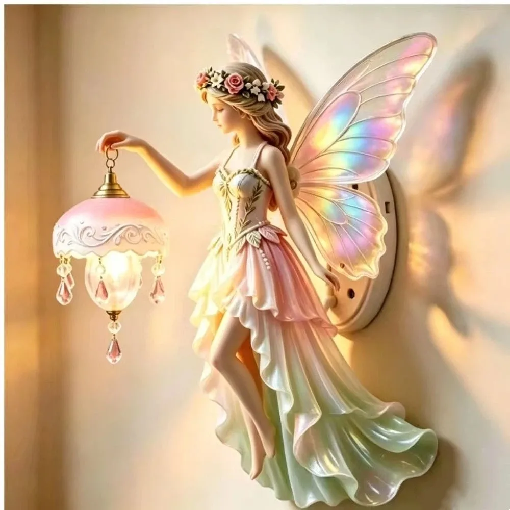 Wall Mounted Vintage Wall Lamp Dreamy Battery-powered Night Light Romantic Mini Lamp Led Wall Light Girls Bedroom