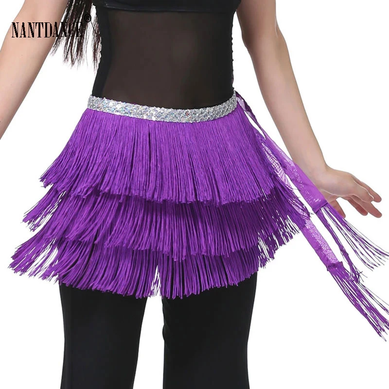 Belly dance costumes sexy silver tassel belly dance belt for women belly dance costume hip scarf