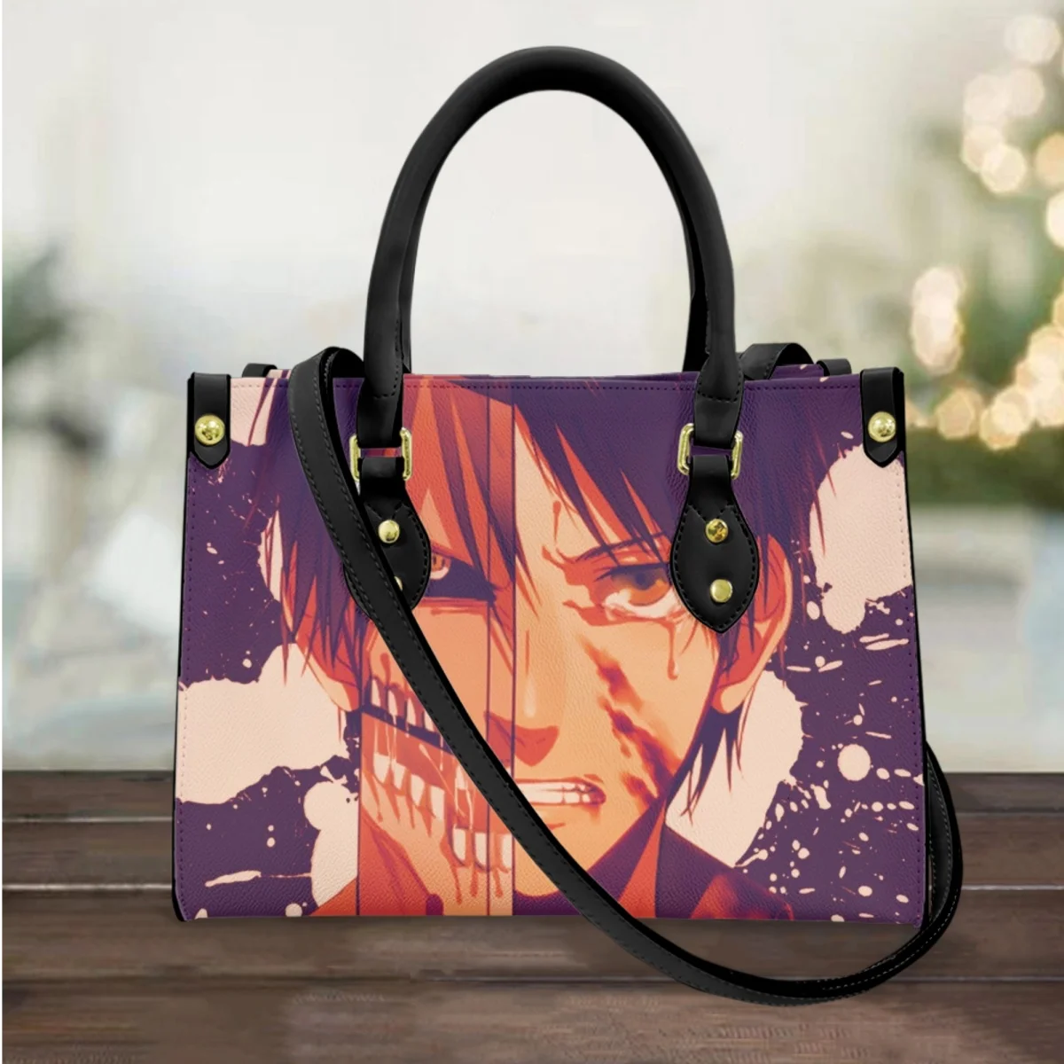 FORUDESIGNS Handbags For Teen Girls Anime Attack on Titan Design Tote Bag Women Shopping Bags Commuting Hand Bag Custom