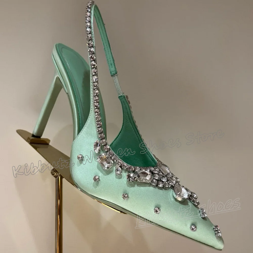 

Хрустальные туфли-лодочки без шнуровки, глянцевые атласные туфли на тонком высоком каблуке с острым носком, модная элегантная лаконичная сексуальная элегантная роскошная женская обувь для вечеринки, свадьбы