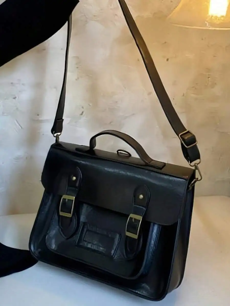 

Retro British Style Satchel Bag Messenger Briefcase For Women Laptop Shoulder Bag