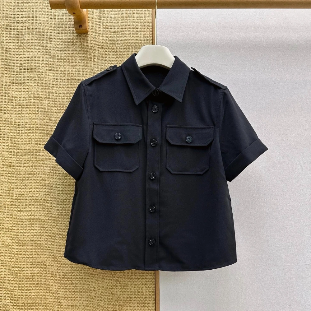 

Womens Shirt Short Sleeve Classic Lapel Collar Loose Fit Casual Blouse Office Daily Street Outings Fashion All Match Women Tops