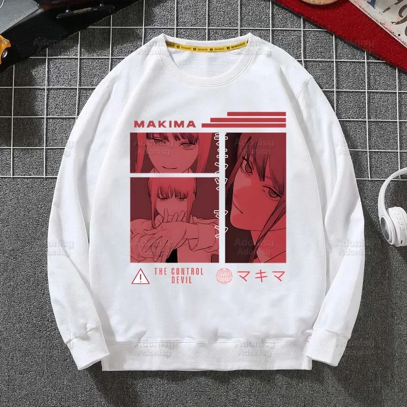 Chainsaw Man MAKIMA Japanese Anime Manga Hoodies Autumn Hooded Sweatshirt Men Hip Hop Hoodie Men Classic Hoody Pullover Tops