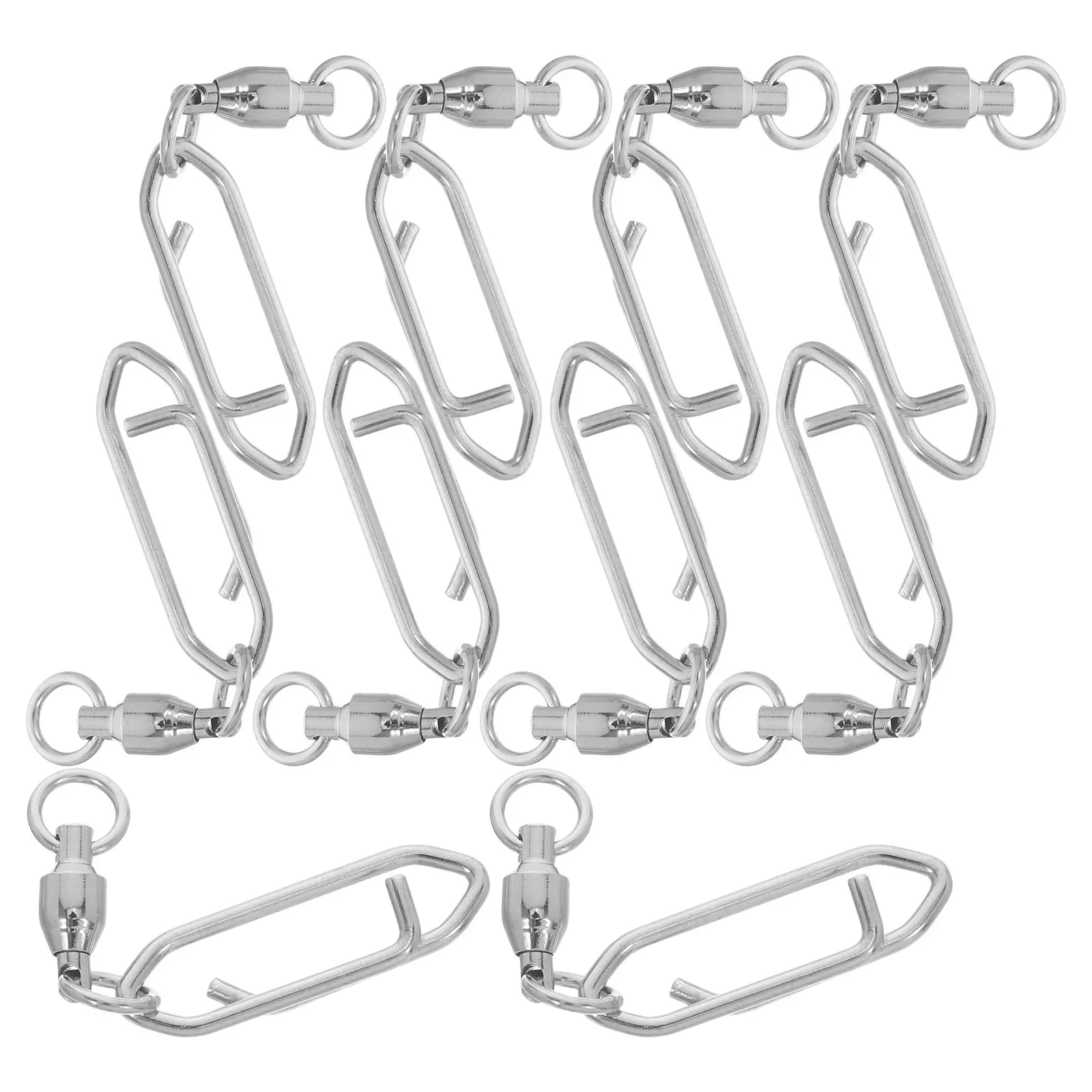 

20 шт. соединителей для рыболовных приманок, вертлюги с шарикоподшипниками из нержавеющей стали, сверхпрочные быстросъемные крепления для морской и пресноводной рыбалки на щуку