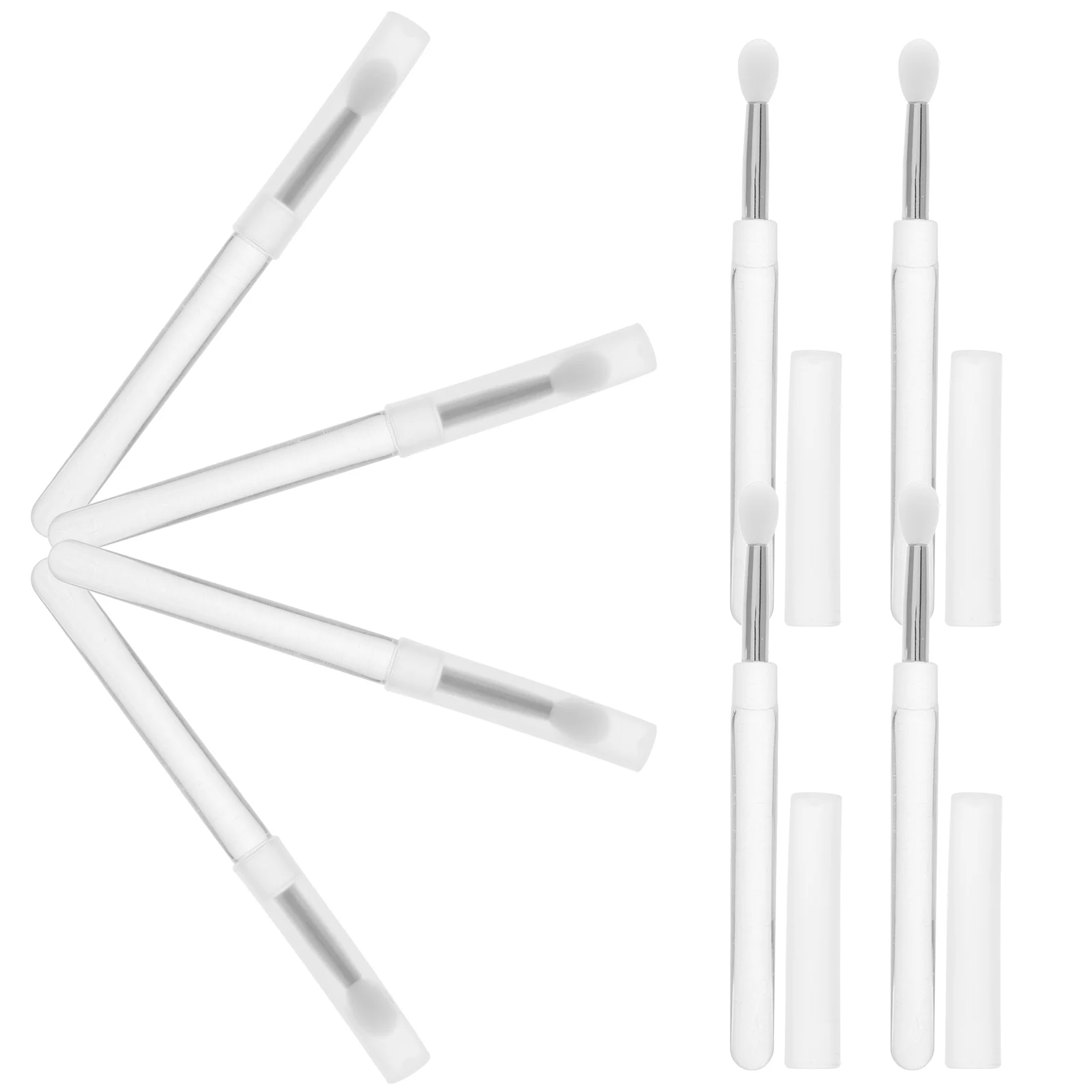 10 pçs portátil mini conjunto de escova labial pincéis de maquiagem de silicone para batom brilho labial e bálsamo com capa cerdas macias