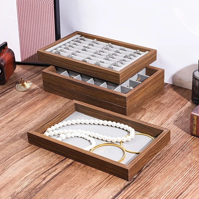1pc Multiple Styles Jewelry Dispaly Tray Necklace Bracelet Earrings Ring Brooches Storage Box Drawer Jewellery Organizers