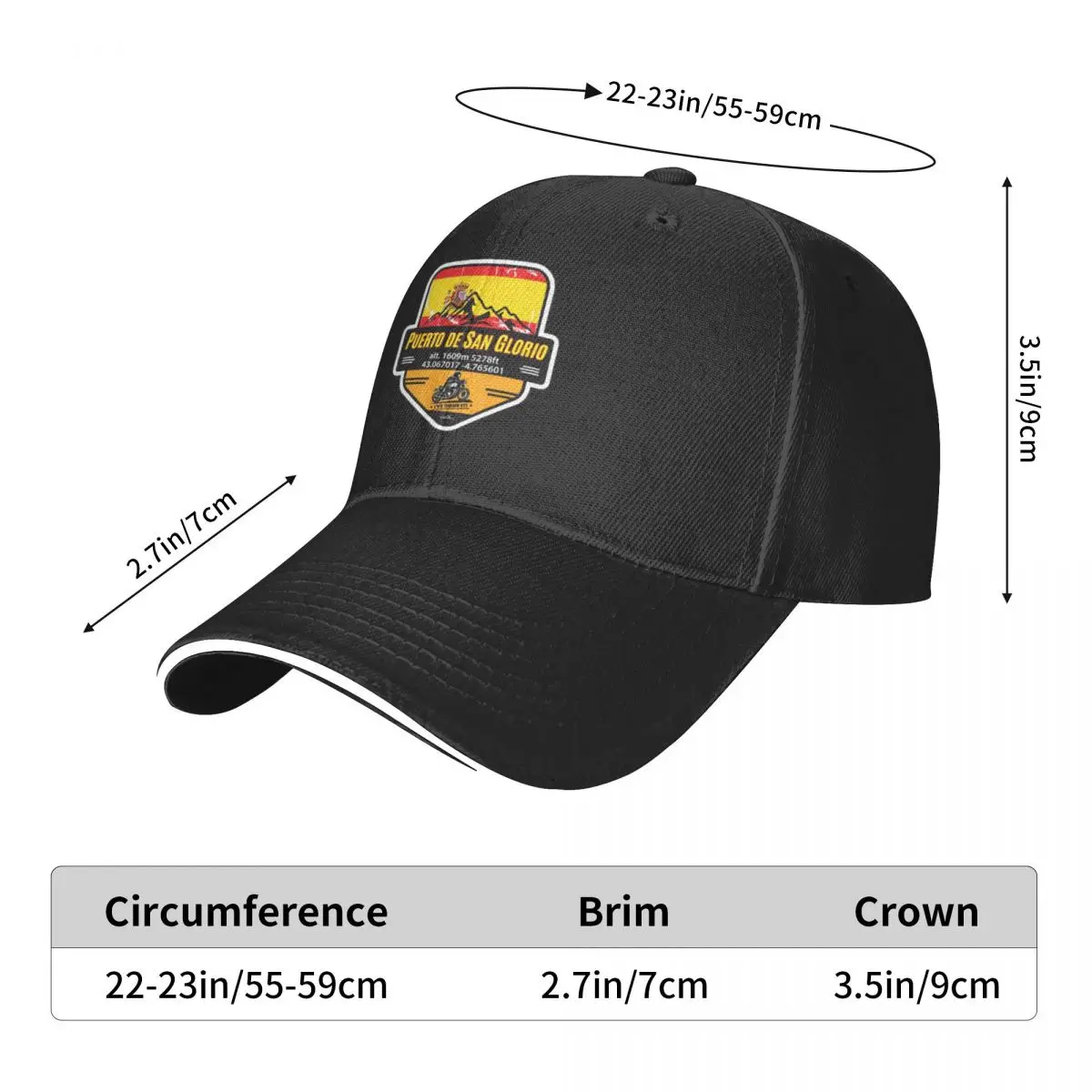 Masculino Espanhol De Glorio Espanha Espana Bonés de beisebol para motocicletas, Masculino Beach Sunscreen Hat, Boné de camionista personalizado, verão