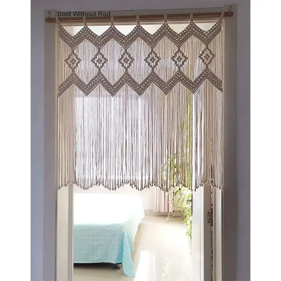 

Декоративные шторы для дверных проемов, настенные занавески, панели для окон, разделители для шкафов, декор для свадеб в стиле бохо, фоновые украшения, макраме-ламбрекены, декор для кухни в стиле бохо