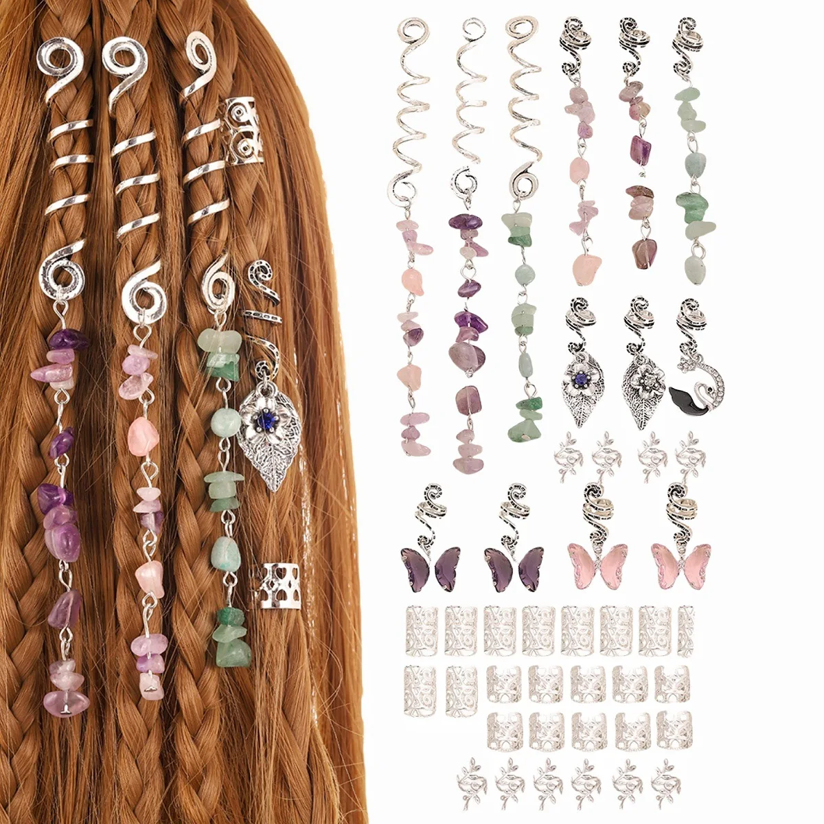 New DIY alloy braid spring pendant hair buckle hair ring pendant accessory fashionable and best-selling hair accessory