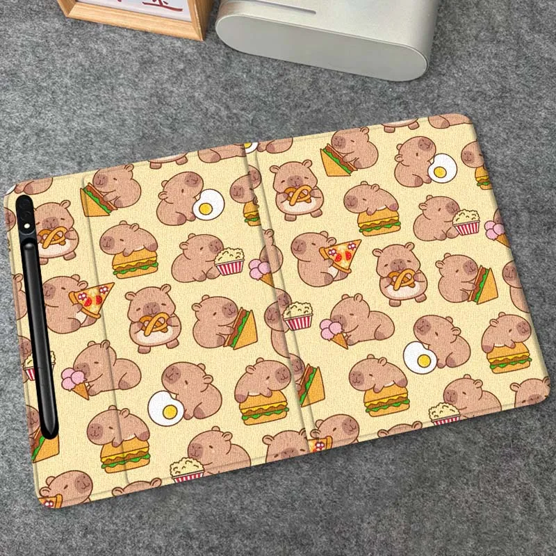 

Capybara Cartoon Rabbit Flower For Samsung Galaxy Tab S9 S10 S6 S7 S8 FE Plus Lite Inch Foldable Cover Tablet Case