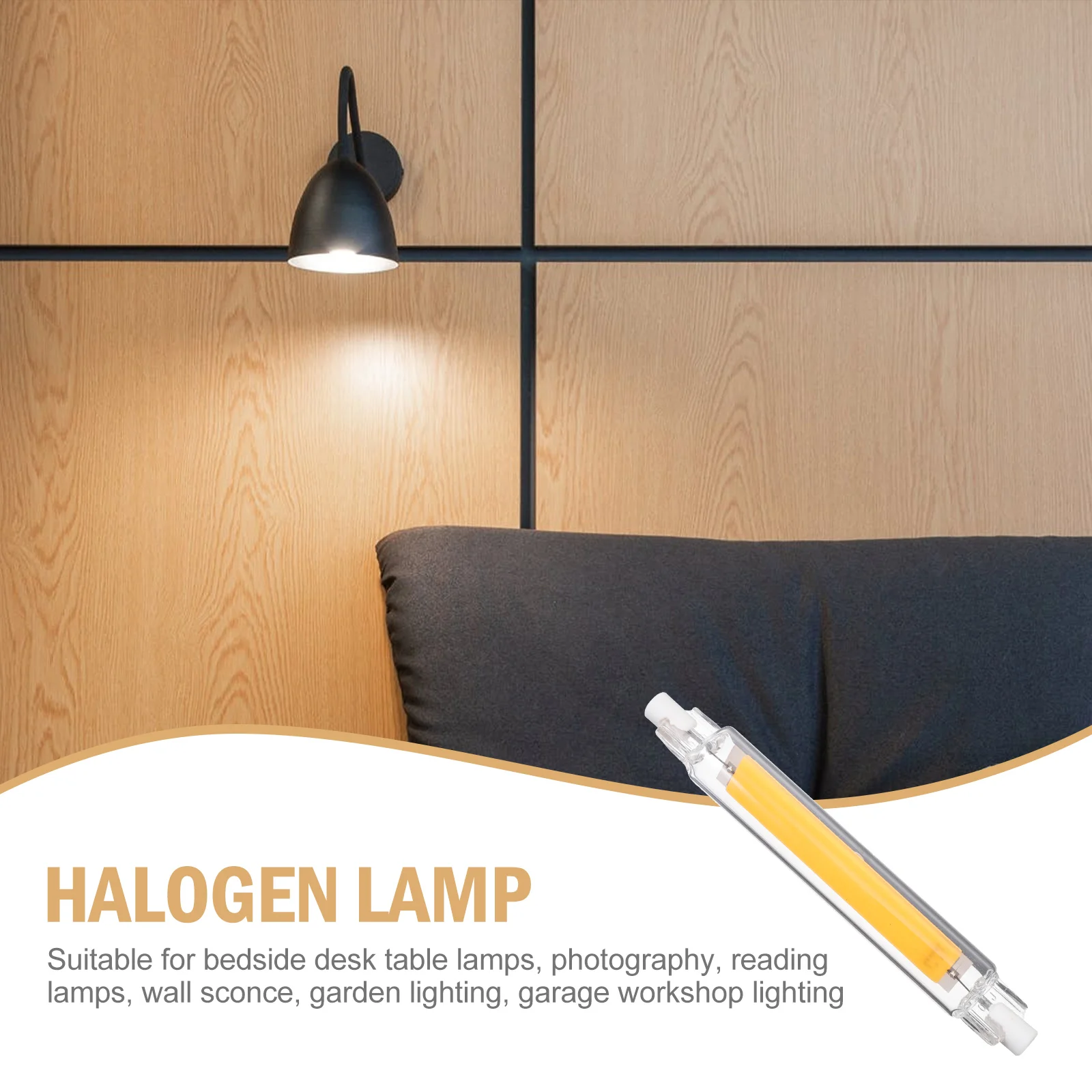 Horizontal Double-ended Lamp Replace Halogen Light Bulbs Floodlight Simple Replacing Replacement Ceramics Glass Cover