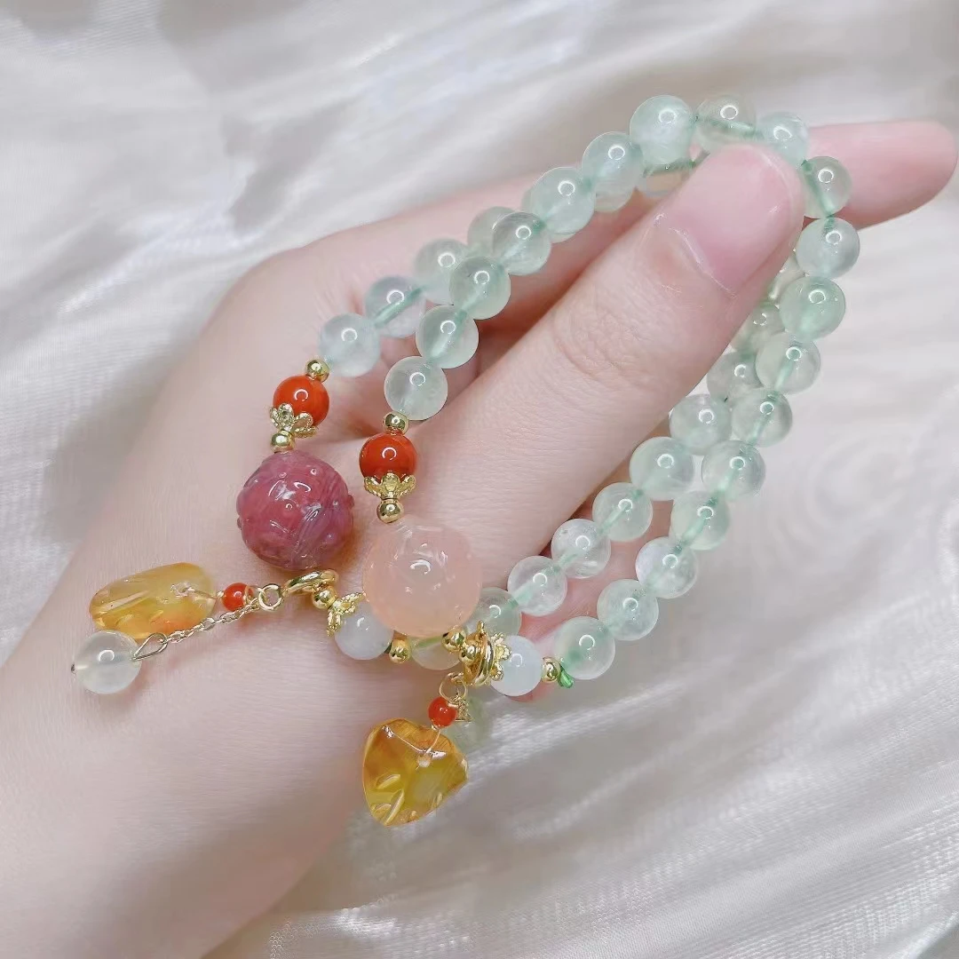 

High grade crystal natural Grape stone DIY handmade bracelets Fashion grace bracelets high quality exquisite jewelry Women gifts