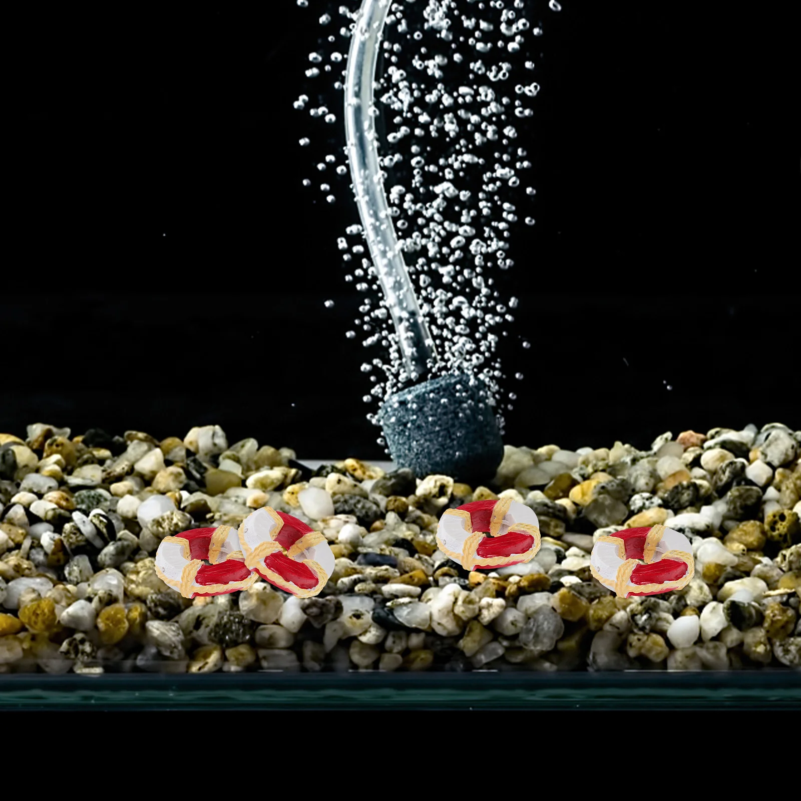 

4pcs Ring Buoy Swim Rings For Party Decor Nautical Pool Accessories Ocean Theme Cake Topper Coastal Home Wall Hanging