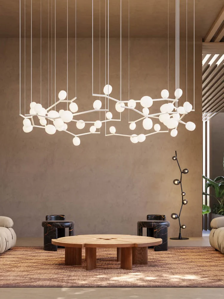 Postmodern Spring Ivy Stained Glass Bubble Pendant Lights Natural Beauty Home-applicant Elegant LED Main Lamps For Living Room