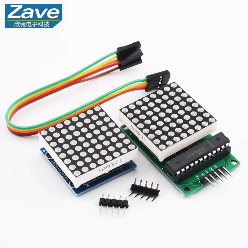 Módulo de matriz de puntos MAX7219 8*8, módulo microcontrolador de luz roja, módulo de pantalla MCU, módulo de Control de pantalla LED para Arduino 5V